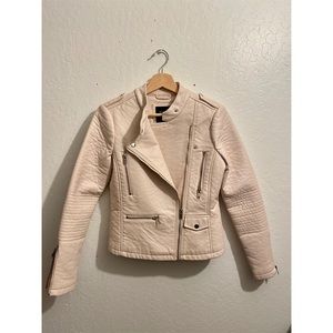 NWOT Leather Motorcycle/Biker Jacket Light Pink